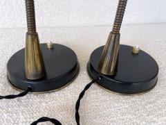  Stilnovo Mid Century Pair of Lamps lacquered metal and Brass by Stilnovo Italy 1950s - 2145472