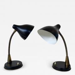  Stilnovo Mid Century Pair of Lamps lacquered metal and Brass by Stilnovo Italy 1950s - 2150081
