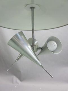 Stilnovo Midcentury Adjustable Aluminum Triple Reflector Pendant Attributed to Stilnovo - 4091259