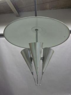  Stilnovo Midcentury Adjustable Aluminum Triple Reflector Pendant Attributed to Stilnovo - 4091260