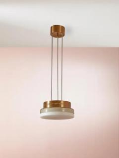  Stilnovo Midcentury Stilnovo Style Pendant Light Made of Glass and Copper Italy 1960s - 3469289