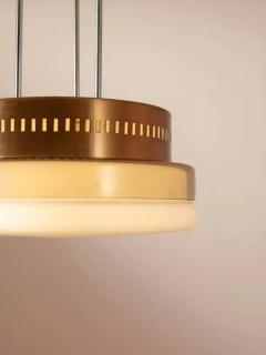  Stilnovo Midcentury Stilnovo Style Pendant Light Made of Glass and Copper Italy 1960s - 3469290