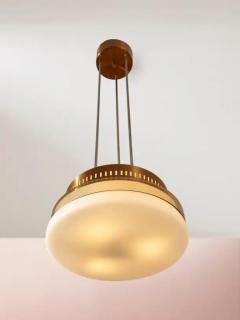  Stilnovo Midcentury Stilnovo Style Pendant Light Made of Glass and Copper Italy 1960s - 3469294