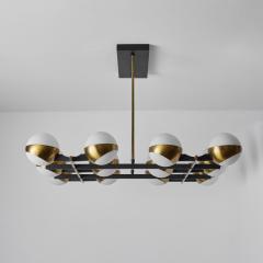  Stilnovo Monumental 1950s 12 Globe Glass Metal Chandelier for Stilnovo - 2707976