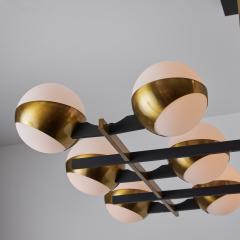  Stilnovo Monumental 1950s 12 Globe Glass Metal Chandelier for Stilnovo - 2707977