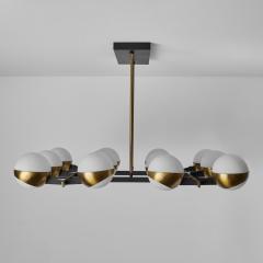  Stilnovo Monumental 1950s 12 Globe Glass Metal Chandelier for Stilnovo - 2707981