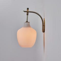  Stilnovo Pair of 1950s Italian Brass and Glass Sconces Attributed to Stilnovo - 2514807