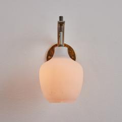  Stilnovo Pair of 1950s Italian Brass and Glass Sconces Attributed to Stilnovo - 2514810