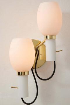  Stilnovo Pair of 1950s Italian Double Sconces in the Manner of Stilnovo - 1857152