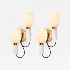  Stilnovo Pair of 1950s Italian Double Sconces in the Manner of Stilnovo - 1858178