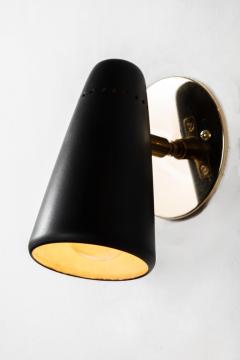  Stilnovo Pair of 1950s Stilnovo Sconces in Black Brass - 963082