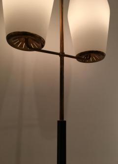  Stilnovo Pair of Brass and Opaline Midcentury Floor Lamps by Stilnovo Italy circa 1950 - 1401413