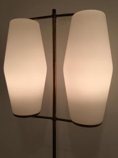  Stilnovo Pair of Brass and Opaline Midcentury Floor Lamps by Stilnovo Italy circa 1950 - 1401417