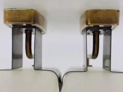  Stilnovo Pair of Opaline Glass Brass Wall Sconces by Stilnovo Signed Italy 1960s - 3734723