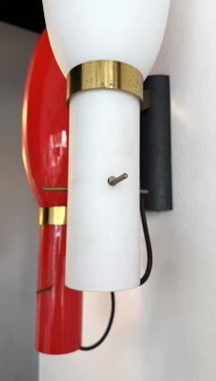  Stilnovo Pair of Sconces Brass and Glass by Stilnovo Italy 1950s - 4598900