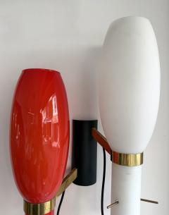  Stilnovo Pair of Sconces Brass and Glass by Stilnovo Italy 1950s - 4598904