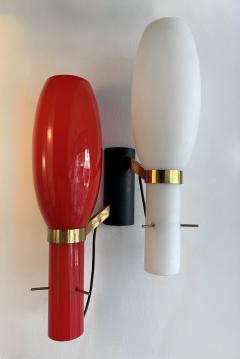  Stilnovo Pair of Sconces Brass and Glass by Stilnovo Italy 1950s - 4598905