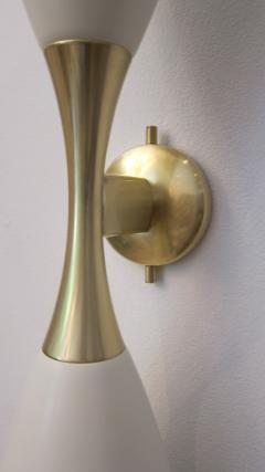  Stilnovo Pair of Stilnovo Cream Double Cone Wall Sconces - 4521013