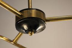  Stilnovo Pair of Stilnovo Style Chandeliers in Brass and Glass 1960s - 4731432