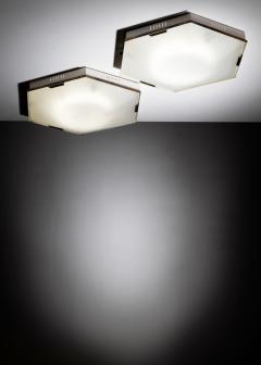  Stilnovo Pair of Stilnovo hexagonal ceiling lamps - 4309427