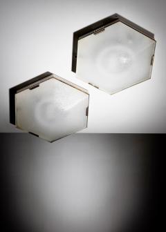  Stilnovo Pair of Stilnovo hexagonal ceiling lamps - 4309428