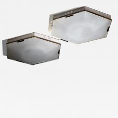  Stilnovo Pair of Stilnovo hexagonal ceiling lamps - 4309962