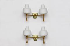  Stilnovo Pair of wall lamps in the style of Maison Lunel - 732545