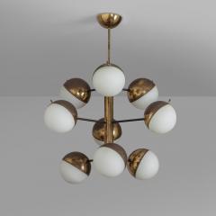  Stilnovo Rare 9 Light Chandelier Model 1129 by Stilnovo - 3930484