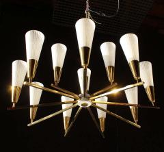  Stilnovo Rare Brass Ceiling Lamp Italy 1960s - 1548591