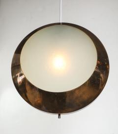  Stilnovo Rare Pendant Ceiling Light Model 1205 in Brass and Etched Glass by Stilnovo - 4794829