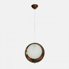  Stilnovo Rare Pendant Ceiling Light Model 1205 in Brass and Etched Glass by Stilnovo - 4794834
