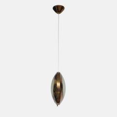  Stilnovo Rare Pendant Ceiling Light Model 1205 in Brass and Etched Glass by Stilnovo - 4794836