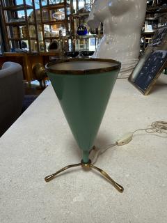  Stilnovo Rare Table Lamp in Brass and Lacquered Metal Stilnovo Style Italy 1950s - 4540757