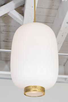  Stilnovo STILNOVO ITALIAN WHITE GLASS LANTERN SHAPE PENDANT LIGHT - 1822525