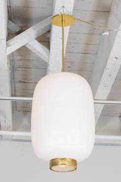  Stilnovo STILNOVO ITALIAN WHITE GLASS LANTERN SHAPE PENDANT LIGHT - 1822526