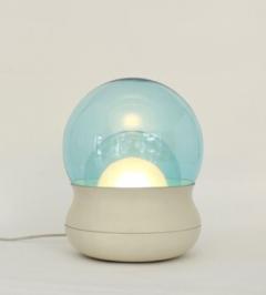  Stilnovo STILNOVO ORB ITALIAN BLUE TRIPLE DOME MURANO GLASS TABLE LAMP MODEL TL 278 - 1562105