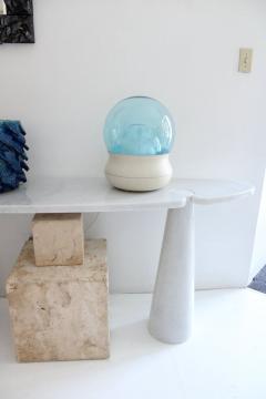  Stilnovo STILNOVO ORB ITALIAN BLUE TRIPLE DOME MURANO GLASS TABLE LAMP MODEL TL 278 - 1562106