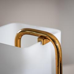 Stilnovo Single Wall Sconce in Opaline Glass and Brass by Stilnovo Milan Italy 1950s - 4619347