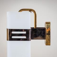  Stilnovo Single Wall Sconce in Opaline Glass and Brass by Stilnovo Milan Italy 1950s - 4619349