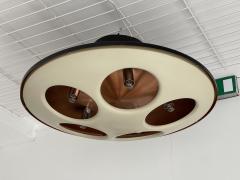  Stilnovo Space Age Metal Copper Brass Flush Mount Mod 1243 by Stilnovo Italy 1960s - 2566164