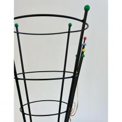  Stilnovo Stilnovo 1970s Vintage Black Lacquer Italian Umbrella Stand with Clef Motif - 852435