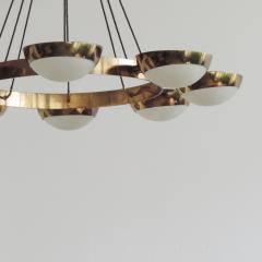  Stilnovo Stilnovo Chandelier in Brass and Glass Italy 1950s - 1578055