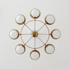  Stilnovo Stilnovo Chandelier in Brass and Glass Italy 1950s - 1578061