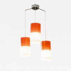  Stilnovo Stilnovo Chandelier with Three Pendants in Plexi and Brass 60s - 2886089