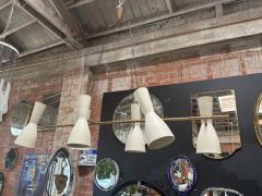 Stilnovo Stilnovo Diabolo Chandelier in Brass and Cream Enamel Italy 1950s - 4256652