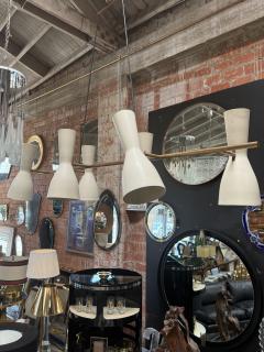  Stilnovo Stilnovo Diabolo Chandelier in Brass and Cream Enamel Italy 1950s - 4256653