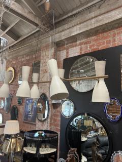  Stilnovo Stilnovo Diabolo Chandelier in Brass and Cream Enamel Italy 1950s - 4256654