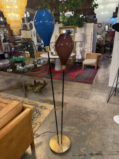  Stilnovo Stilnovo Floor Lamp with Two Incamiciati Glass Shades Italy 1950s 1960s - 4495464
