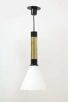  Stilnovo Stilnovo Hanging Light Varnished Metal and Brass 1950s - 1082683