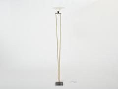  Stilnovo Stilnovo Italian brass and opaline floor lamp marble base 1960s - 2987735